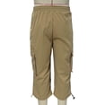 thumbnail image 4 of Axiiglly Cargo Shorts for Men Drawstring Elastic Waist Zipper Pockets Below Knee Twill Chino Hiking Shorts, S-2XL, 4 of 5