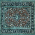 thumbnail image 1 of Ahgly Company Indoor Square Persian Light Blue Traditional Area Rugs, 4' Square, 1 of 4