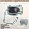 thumbnail image 4 of Protector de identificación de robo Monedero billetera RFID Correa de hombro extraíble Ultra delgado y ultra duradero Lady Elegance Plata JB6206, 4 of 4
