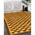 thumbnail image 2 of Ahgly Company Indoor Square Abstract Orange Checkered Area Rugs, 6' Square, 2 of 6