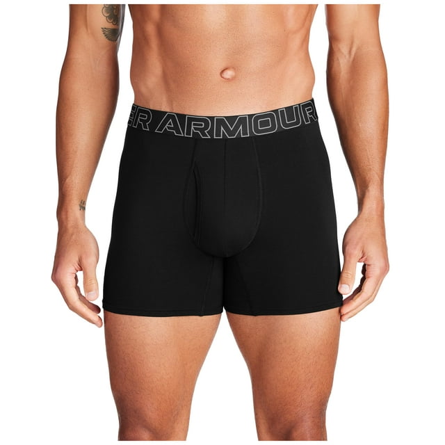 Boxer Under Armour Performance Cotton Solid 6 pulgadas, paquete de 3, 2XL