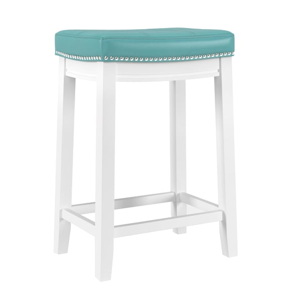 Claridge Teal White Wood Counter Stool