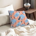 thumbnail image 6 of DouZhe Velvet Decorative Throw Pillow Covers Set of 2, Soft Square Cushion Cover with Invisible Zipper Abstract Geometric Elements Pink Printing, 18"x18", 6 of 7