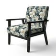 thumbnail image 3 of Designart "Jungle Hues In Neutrals" Gray Tropical Upholstered Accent Chair - Tropical Arm Chair For Living Room, 3 of 5
