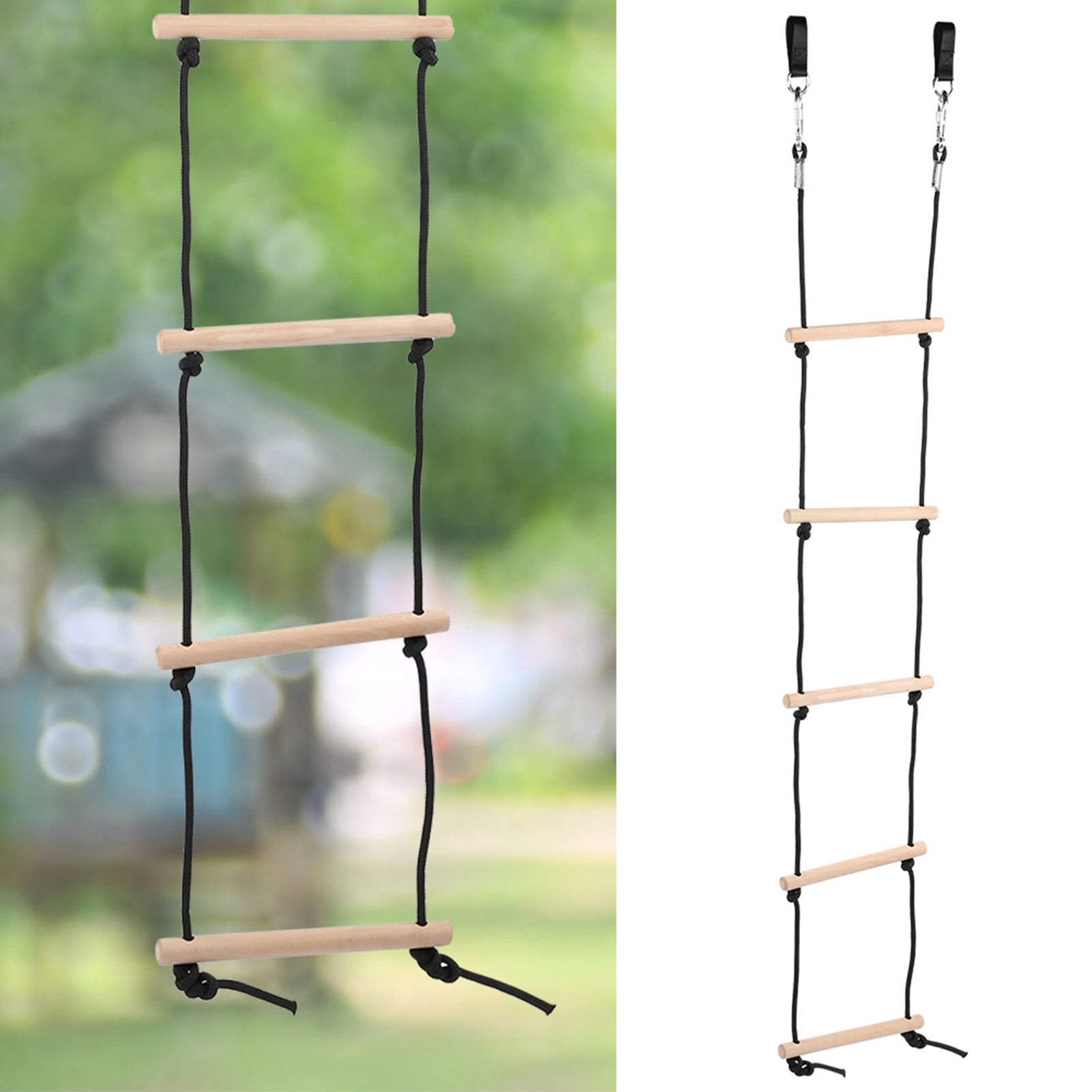 Rope Ladder, Beech Polyester Rope Ladder for Children, Climbing Ladder ...