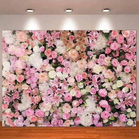 Image of 7x5FT Pink Rose Theme Background Photography Valentine s Day Party Wedding Party Children Girls Birthday Party Decoration Backdrop Photo Studio Shooting Props Banner