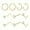 Gold set, variant on 10Pcs 20G Nose Rings Studs Set Stainless Steel CZ Zircon Nostril Body Piercing-Silver set