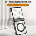 thumbnail image 2 of Decase PC Mag-Safe Case Compatible with Motorola Razr 60 Ultra/Razr Ultra 2025,360° Rotatable Ring Stand, Electroplated & Hinge Protection & External Screen Protector, Slim Clear Phone Case,Black, 2 of 8
