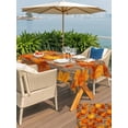 thumbnail image 4 of Outdoor Tablecloth with Umbrella Hole and Zipper, Orange Fall Rectangle Table Cloth 60x84 Inch Waterproof Tablecloth, Pumpkins Thanksgiving Maple Leaf Picnic Table Cover for Patio Camping, 4 of 7
