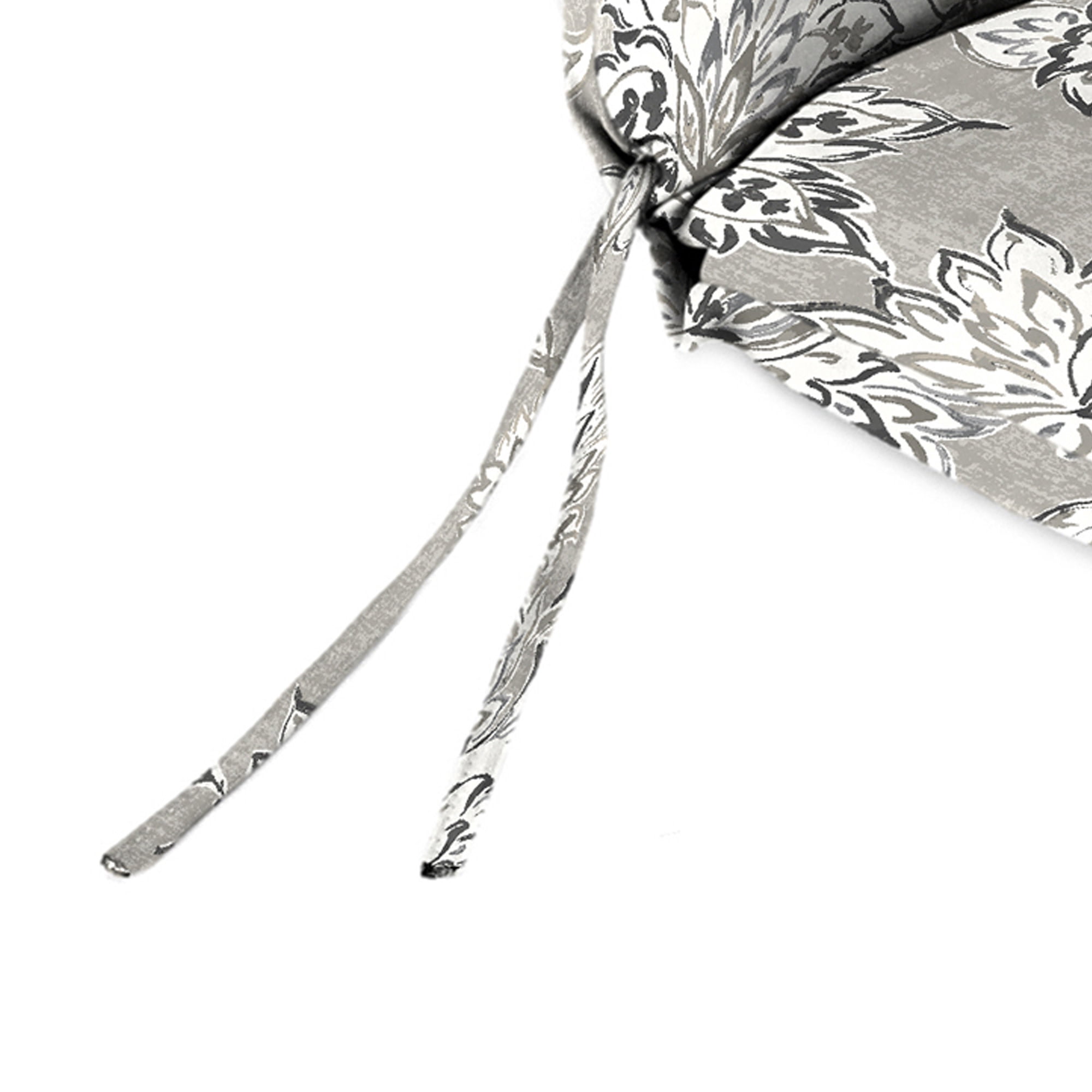 Jordan Manufacturing 44" x 22" Adair Gray Jacobean Rectangular Outdoor Chair Cushion with Ties and Hanger Loop