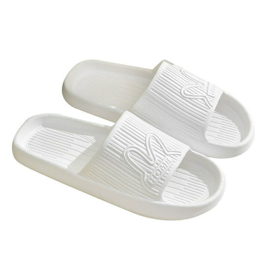 Kukoosong Sandals Women Mens Solid Color Slippers Super Soft Breathable Anti-Slip Bedroom Home Slippers Flat Sandals for Women White 37