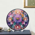 thumbnail image 4 of Yayeee Wall Clock Battery Operated 9.5" Silent Quartz Non-Ticking for Living Room Decor, Light Purple Flowers, 4 of 8
