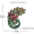 thumbnail image 6 of Rhinestone Large Peacock Bird Brooch Pin for Women Men Gold Plated Fashion Colorful Crystal Animal Brooches Lapel Pins Exquisite Dress Accessories Wedding Anniversary Jewelry, 6 of 12