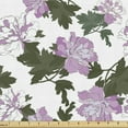 thumbnail image 1 of Peony Fabric by the Yard, Repeating Violet Tones Spring Blossom Flowers Pattern, Decorative Upholstery Fabric for Chairs & Home Accents, 1 Yard, Pink Slate Brown by Ambesonne, 1 of 4