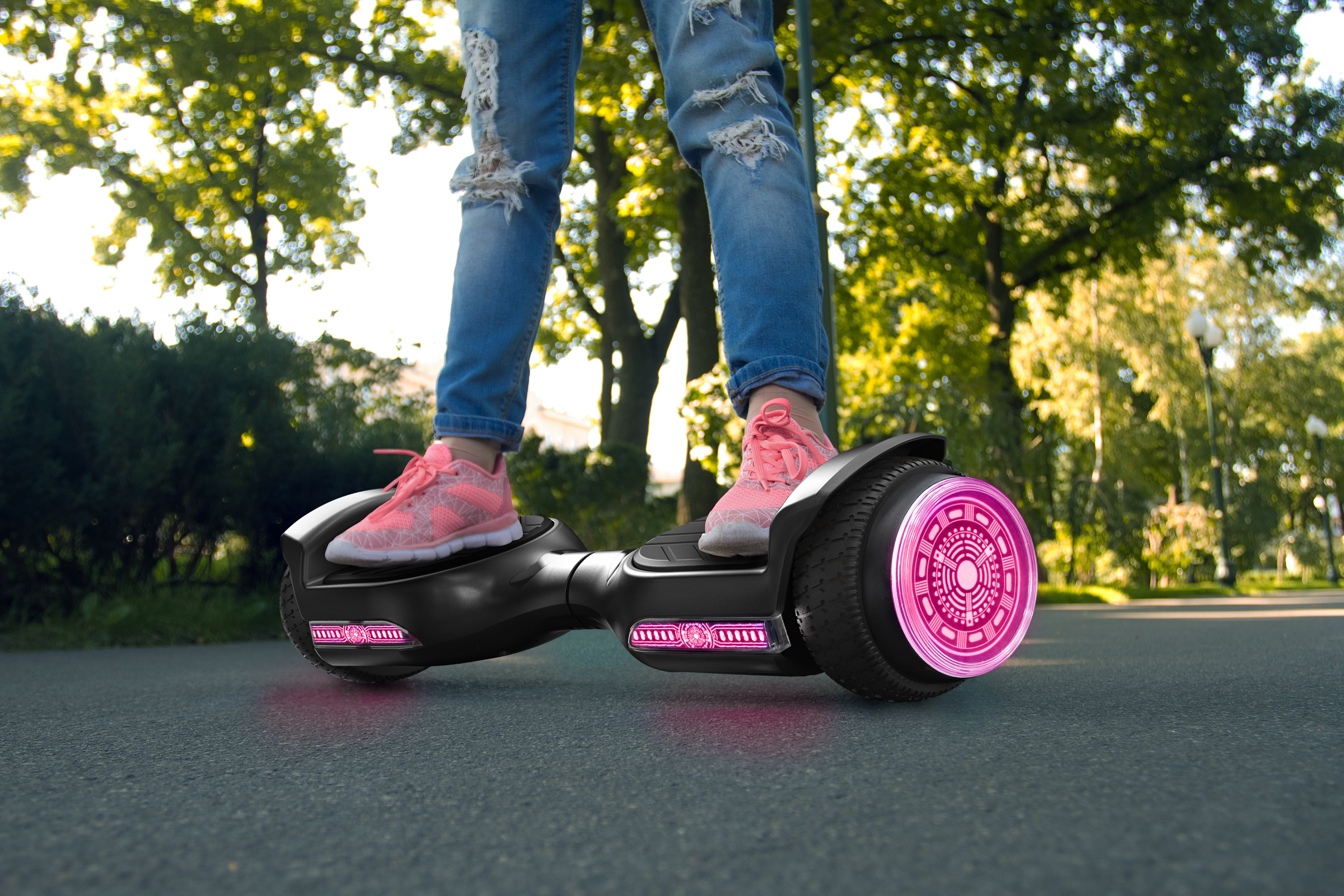 Voyager Hoverbeats Pink Hoverboard with Bluetooth Speaker and Light-up Wheels for Kids