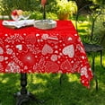 thumbnail image 6 of Mizhona Valentine's Day Tablecloth Red Hearts Dining Party Table Cover Waterproof Kitchen Decor 60"x84", 6 of 6