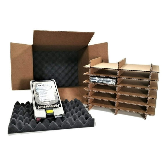 3.5" Hard Disk Drives (WITH Trays/Caddies) --- 10-COUNT Shipping  Storage Slotted Box Container KIT -- Multi-Kit Package Lot (TSS-35WT10CT)