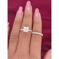 thumbnail image 3 of 2.00 Ct Princes Cut lab created Bridal Set Engagement Ring 14K White Gold Plated, 3 of 4