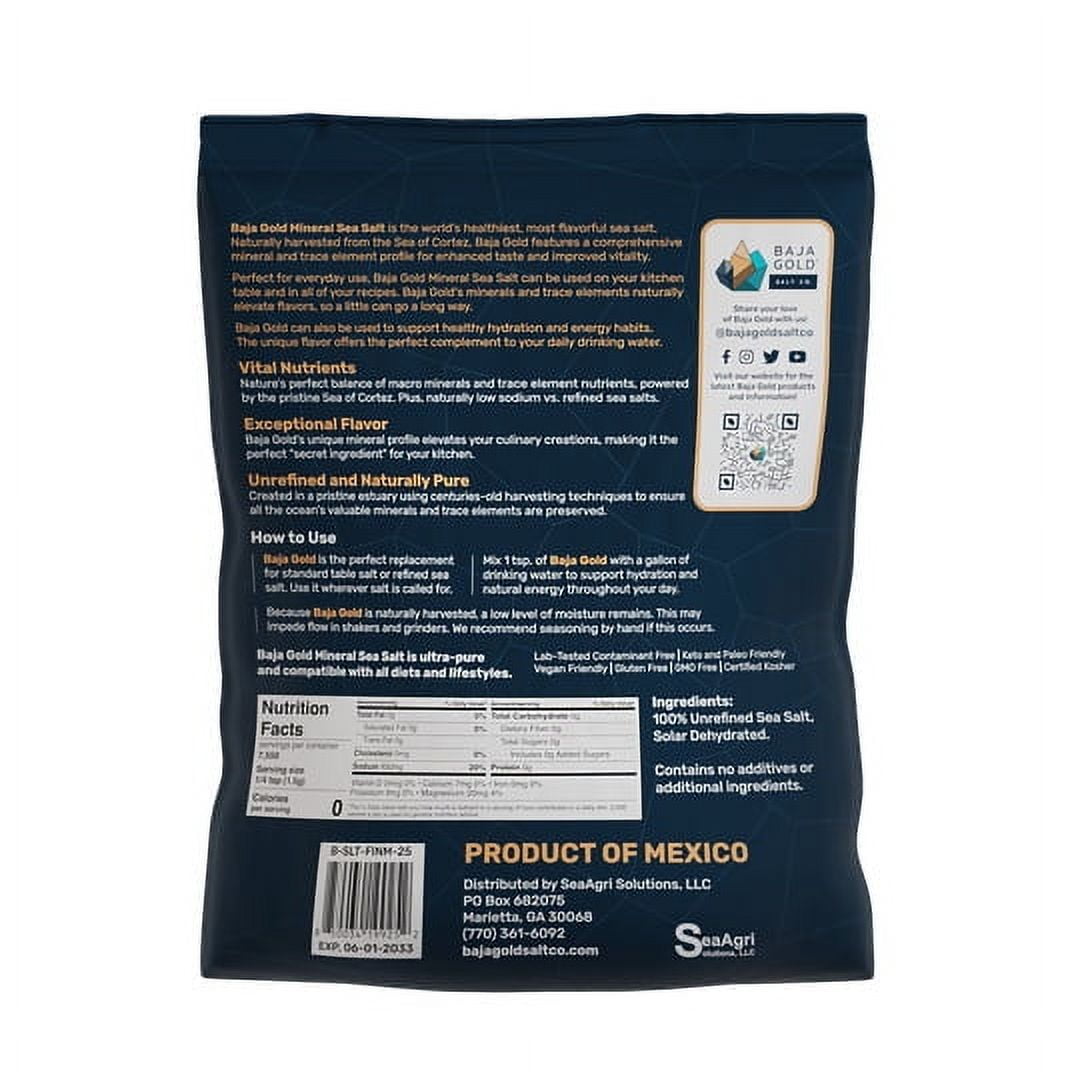 Baja Gold Salt Co. Mineral Sea Salt, Fine Grind - 25 lb