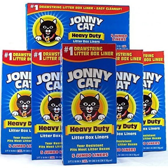 JONNY CAT Cat Litter Box Liners 5 / Box Pack of 6