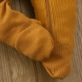 thumbnail image 6 of WIBACKER Newborn Baby Boy Girl Waffle Knit Footie Jumpsuit Long Sleeve Romper Hat Fall Winter Clothes, 6 of 8