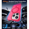thumbnail image 4 of Funda con Soporte Magnético invisible, Delgada Translúcida Mate, para iPhone 15 Pro Max 6.7", Rosa Intenso, 4 of 7