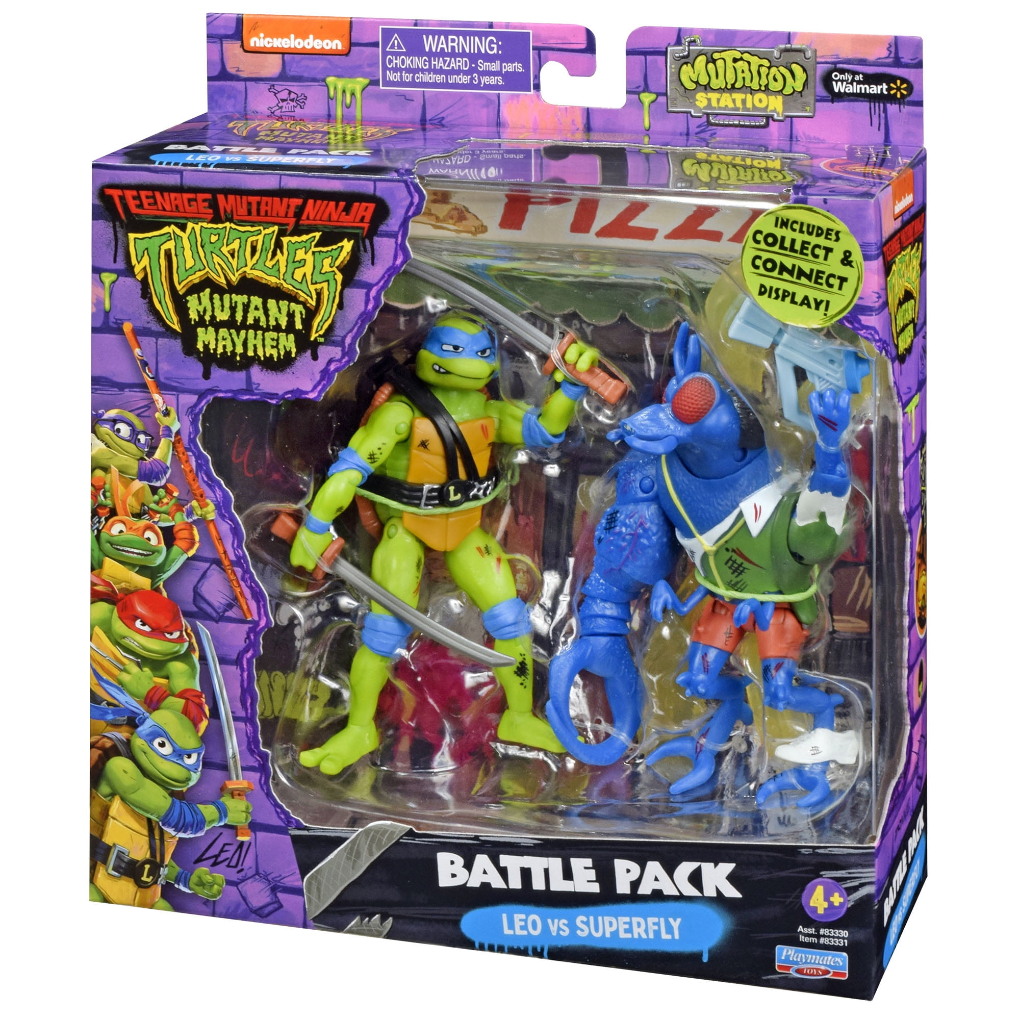 TMNT Mayhem Toys: Leonardo Vs Super Fly Action Figure 2-Pack