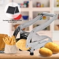 thumbnail image 2 of Cortador Manual de patatas fritas de acero inoxidable, máquina de verduras, rebanadora de frutas artesanal con dos cuchillas para Cocina, 2 of 5