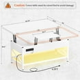 thumbnail image 2 of Homieasy Coffee Table Lift Top with LED Light and Power Outlet, Multi-Function Coffee Table Converts to Dining Table, Center Table with Shelves for Living Room Reception Home Office, White, 2 of 7