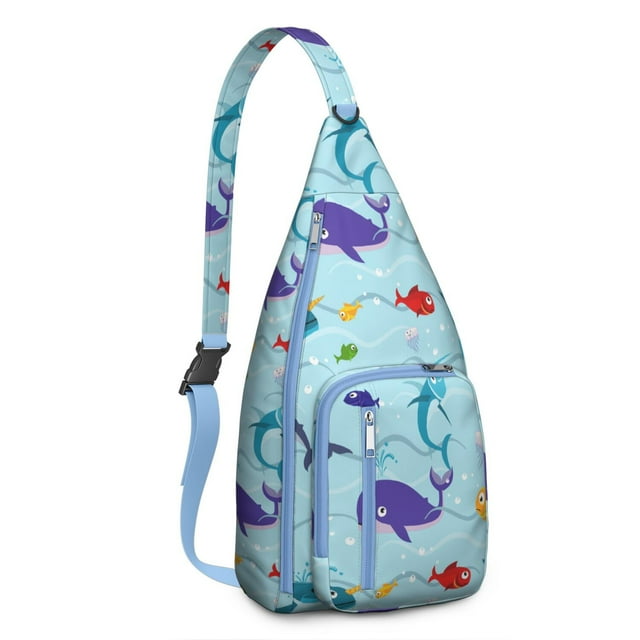 Nautical Night Sea Creatures Backpack - Glow-in-the-Dark Shark & Dolphin