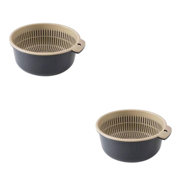 Advancent Colador duradero de plástico para tareas de cocina fáciles y eficientes Utensilios de cocina de amplia aplicación Gris azulado pequeño 2Conjunto