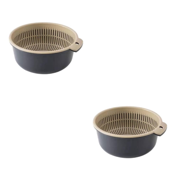 Advancent Utensilio de cocina multifuncional para colar y drenar cómodamente Utensilios de cocina duraderos Azul Gris pequeño Gris azulado pequeño 2Conjunto