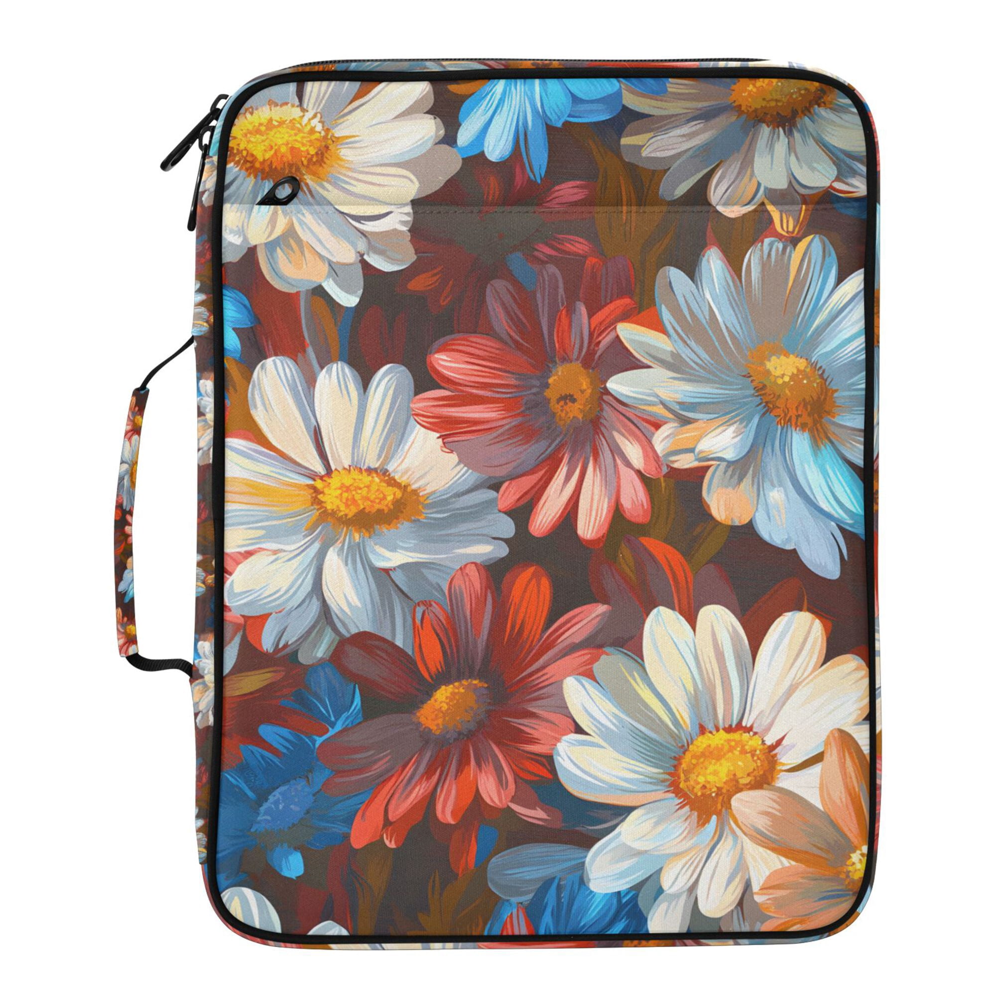 FORMRS Accordion File Folder A4 Size 7-Pocket Expanding Document Organizer Bag with 3 Ring Binder, Vibrant Floral