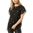 thumbnail image 2 of Rachel Roy Womens Star Knit Blouse, Black, X-Small, 2 of 2