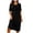 Black, variant on Taqqpue Cotton Nightgown for Women Solid Color Long Sleepshirts Short Sleeve Full Length Nightshirt Casual Loungewear for Women