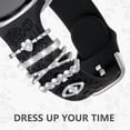 thumbnail image 5 of Comvin Flower Engraved Band Compatible with Samsung Galaxy Watch 8 Band 40mm 44mm/Galaxy Watch 8 Classic 46mm, Cute Soft Silicone Band with Charms Accessories for Women (With Band), 5 of 6