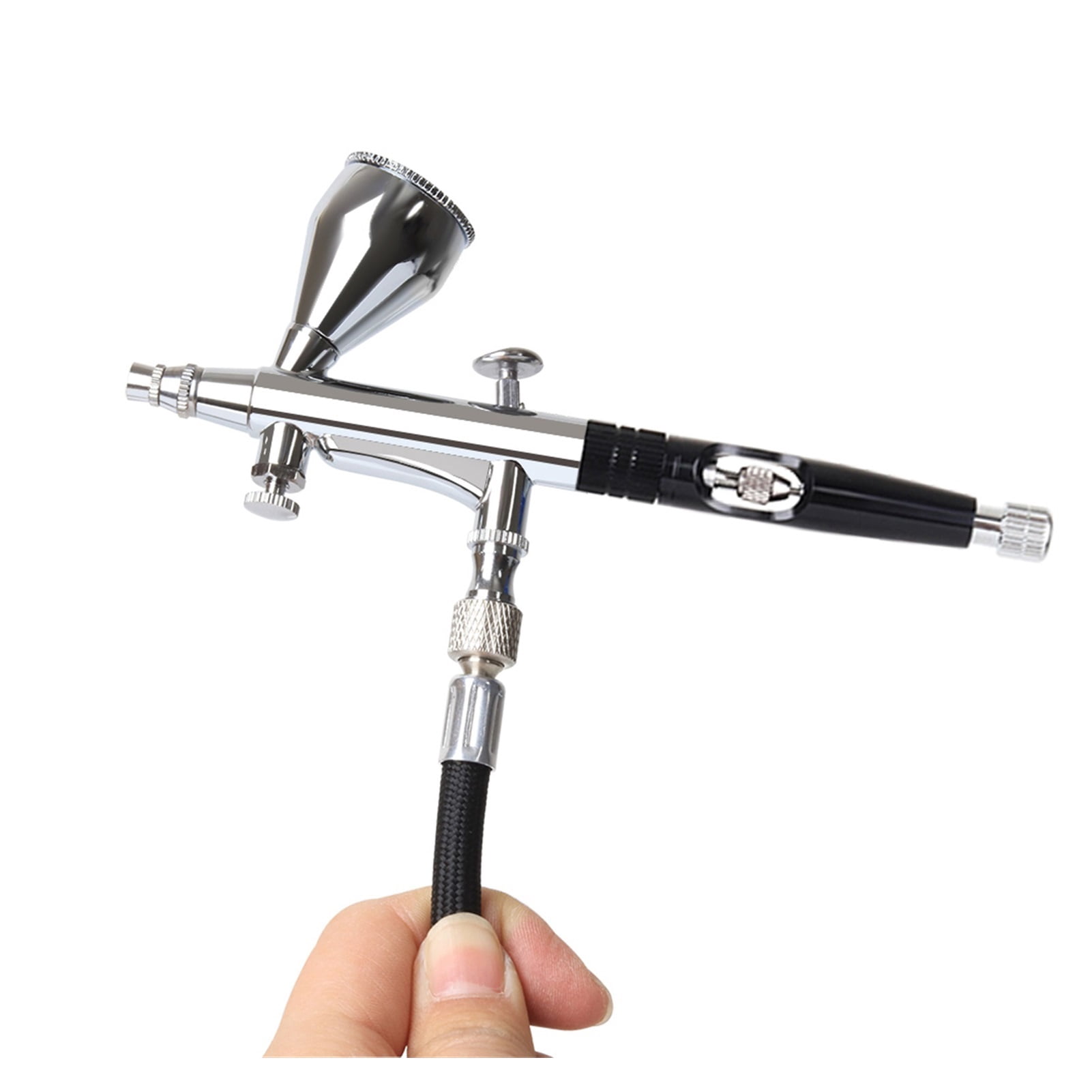 Dual Action Airbrush Gun 20 40CC 0.3MM Spary Pen Clean Kit Hose Black Red Blue Color ,Versatile applications