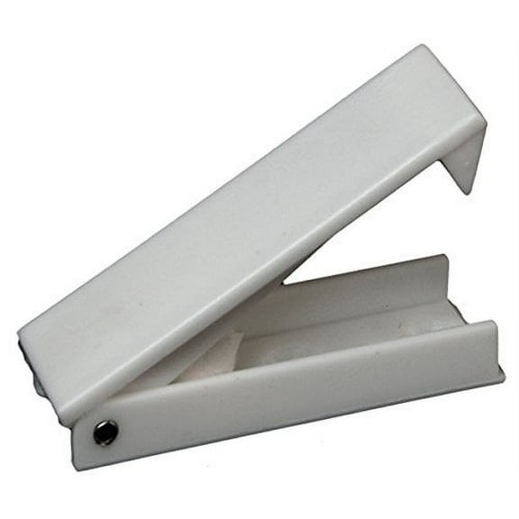 RV Designer E212, Squared Baggage Door Catch, White, 2 Per Pack, Compartment Hardware