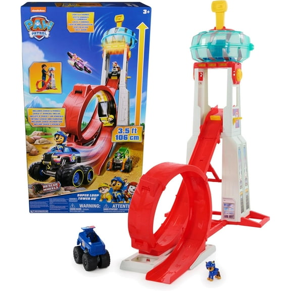 Open Box PAW Patrol 6069672 Rescue Wheels Super Loop Tower HQ, with Light, Sound