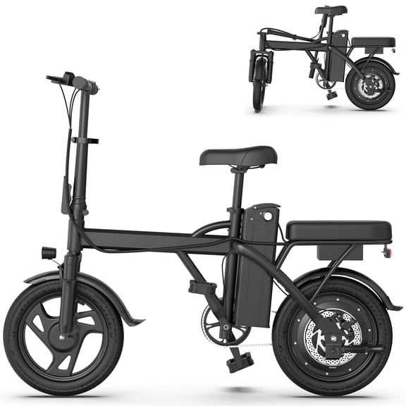 Alloweek AX14PRO Electric Bike for Adults, 500W Motor, 48V 9Ah Battery, Up to 40 Miles Pedal Assist, 20mph Max Speed, 14" Carbon Steel Frame, Longer Range Commuter eBike