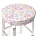 thumbnail image 3 of Gukieu Colorful Bunny Print Round Chair Cover, Dust-proof and Non-slip Bar Chair Protective Cover, Suitable for Bars, Restaurants, Offices-14 inch, 3 of 7