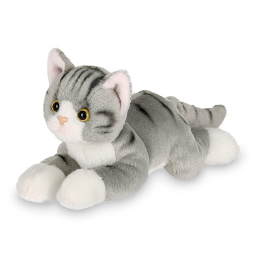 Bearington Lil' Socks Small Plush Stuffed Animal Gray Striped Tabby Cat, Kitten 8 inches