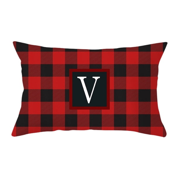 1 Unidad Fundas De Cojín Funda De Almohada Navideña 12X20 Funda De Almohada Alphabe Funda De Almohada Roja Funda De Cojín De Sofá Decoración Del Hogar Para Sofás De Exterior Ropa De Cama Para El Hog