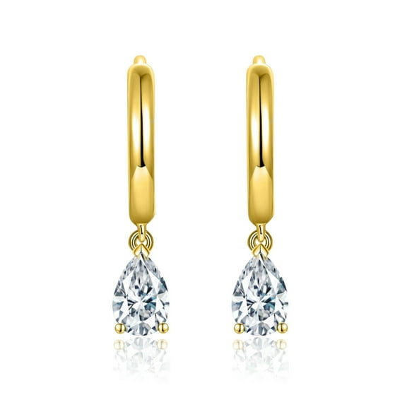 Moissanite Dangle Earrings for Women 1cttw D Color VVS1 Clarity 925 Sterling Silver Diamond Drop Earrings Pear Cut Lab Created Diamond Earrings Dangle Moissanite Earring Drop