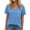 Sky Blue, variant on Deep V Neck Womens Tops Solid Color Shirts for Women Fashion Trendy Blouses Casual Loose Tees Tops