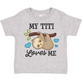 thumbnail image 3 of Inktastic My Titi Loves Me with Sloth and Hearts Boys or Girls Toddler T-Shirt, 3 of 5