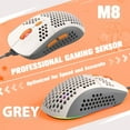 thumbnail image 2 of M8 Ultralight Wired Gaming Mouse, Lightweight Honeycomb Shell, 6 RGB Breathing Backlit Mice, 6 Adjustable DPI 6400, USB Optical Model Aerox Mice for Win10/XP/Xbox/PS4/PS5/Mac/HP/Acer, 2 of 5