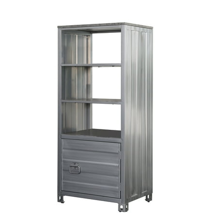 City Chic Pier Cabinet - Furniture of America Huffman Industrial Metal Right-Door Pier Cabinet