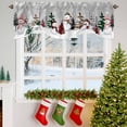 thumbnail image 3 of Christmas Tie Up Valances Curtain, Snowman Checked Xmas Tree Snowflake Winter Grey Adjustable Rod Pocket Short Window Treatment Tie Up Curtains Valances for Kitchen Living Room Bathroom 42x18 Inches, 3 of 9
