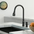 thumbnail image 3 of Logmey Kitchen Faucet with Pull Down Sprayer 360 Degree Single Handle 2 Holes,Matte Black Kitchen Sink Faucet with 2 Spray Mode, 3 of 7